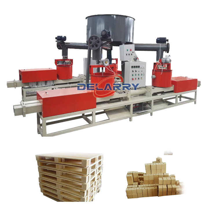 Wood sawdust pallet feet making machine Wooden pallet block extruder